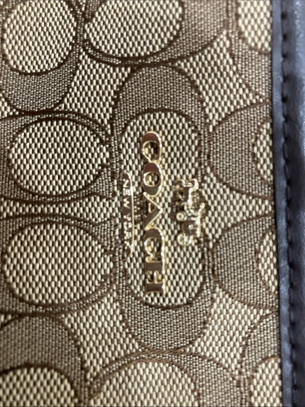 Coach Classic Signature Canvas Crossbody in Brown with Black Trim - Picture 3 of 6